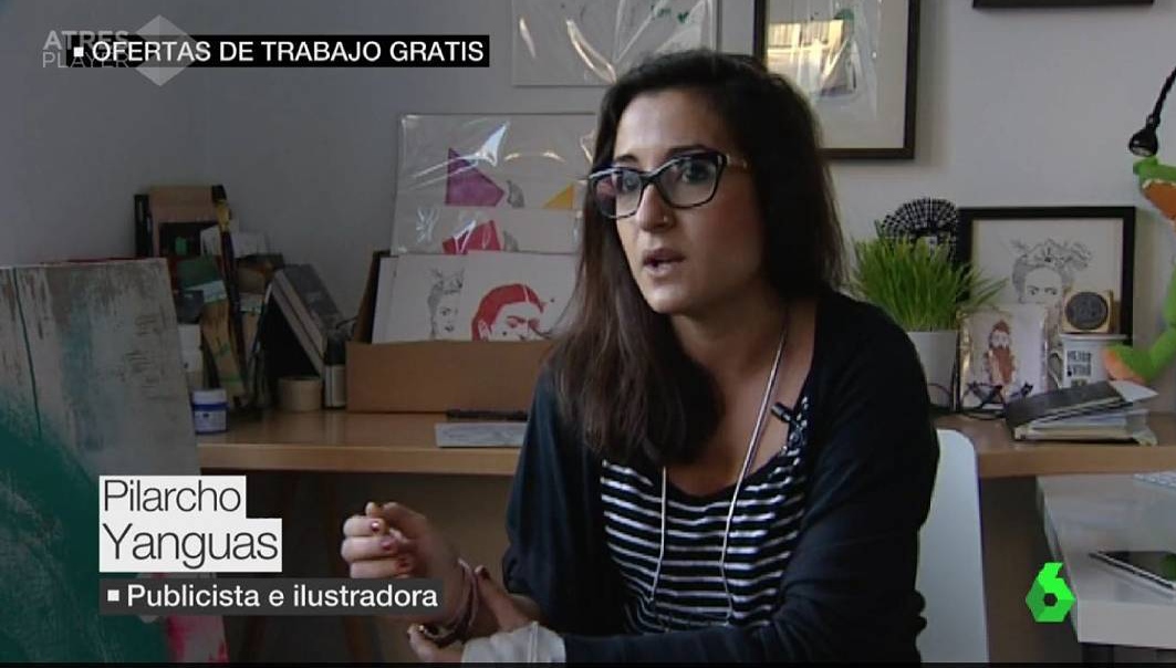 Pilarcho Yanguas during her interview in the studio for La Sexta Noticias, September 2017