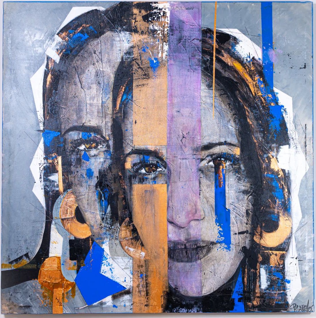 Paula, 2021 — Acrylic on 100% cotton canvas., 100 × 100 cm