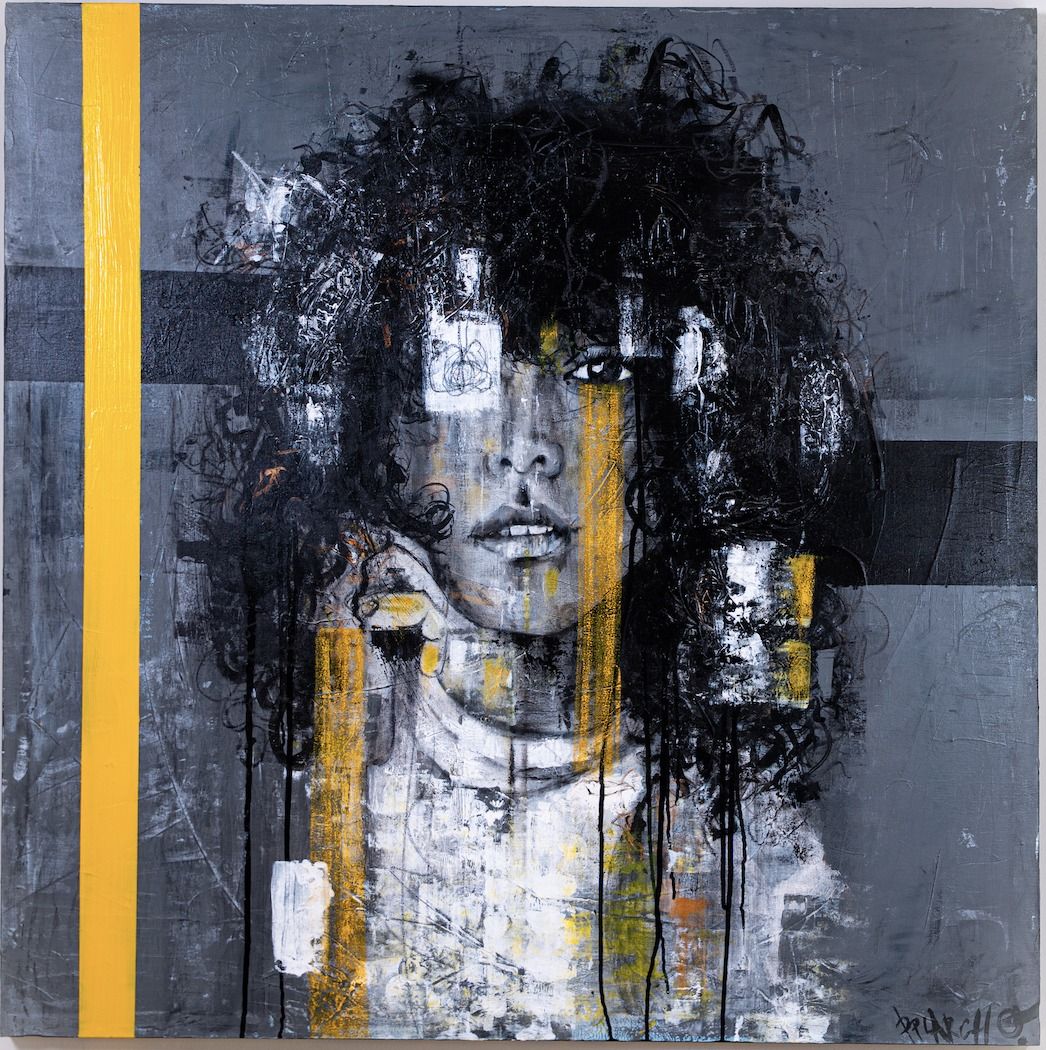 Sonia, 2021 — Acrylic on 100% cotton canvas., 110 × 110 cm