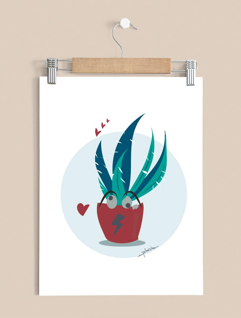 ilustración infantil cactus